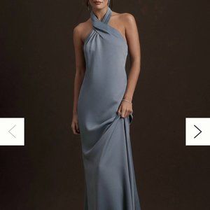 BHLDN Ruby Satin Satin Charmeuse Dress in Dusty Blue